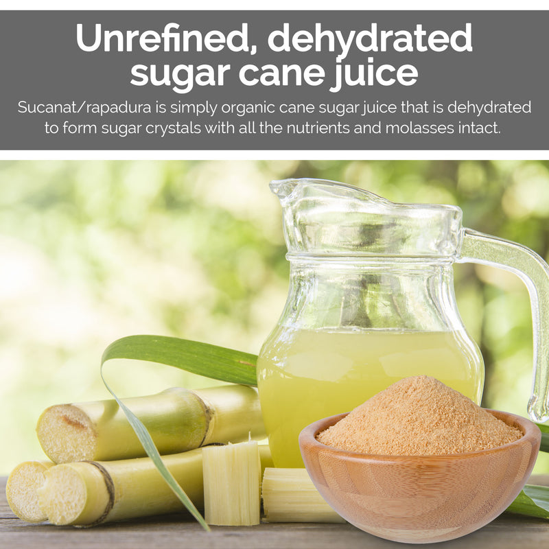 Organic Unrefined Cane sugar SUCANAT/RAPADURA 1KG( Free UK Delivery)