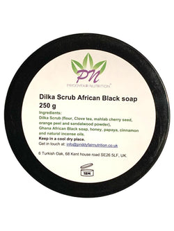 Dilka Scrub Soap Made with Sudanese Dilka scrub, African Black Soap, Raw Honey, incense oils - Gentle Exfoliating Body Scrub & Moisturising Best for Any Face & Skin problems 200g